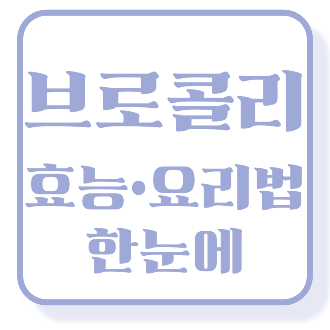 브로콜리 효능 및 요리법, 손질, 보관까지