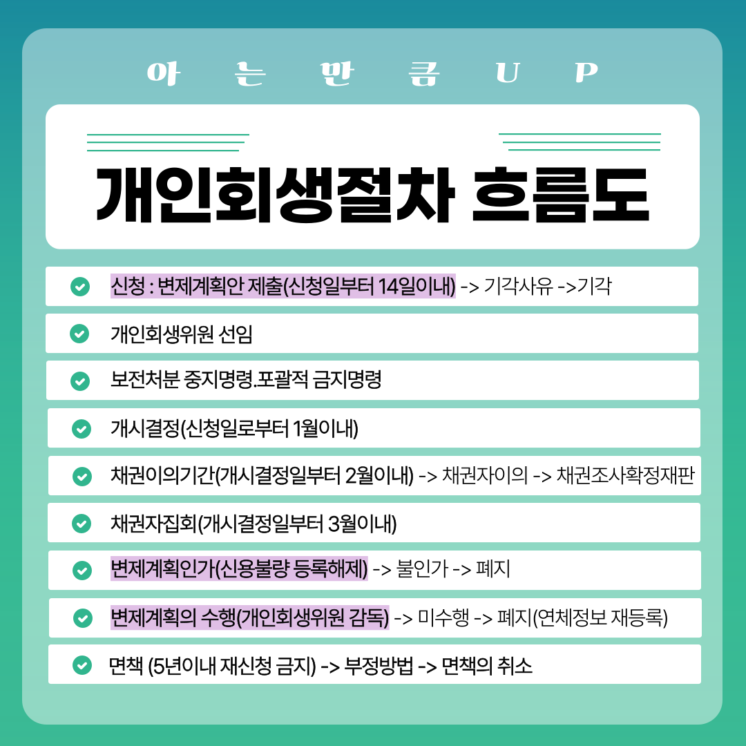 개인회생 절차 흐름도