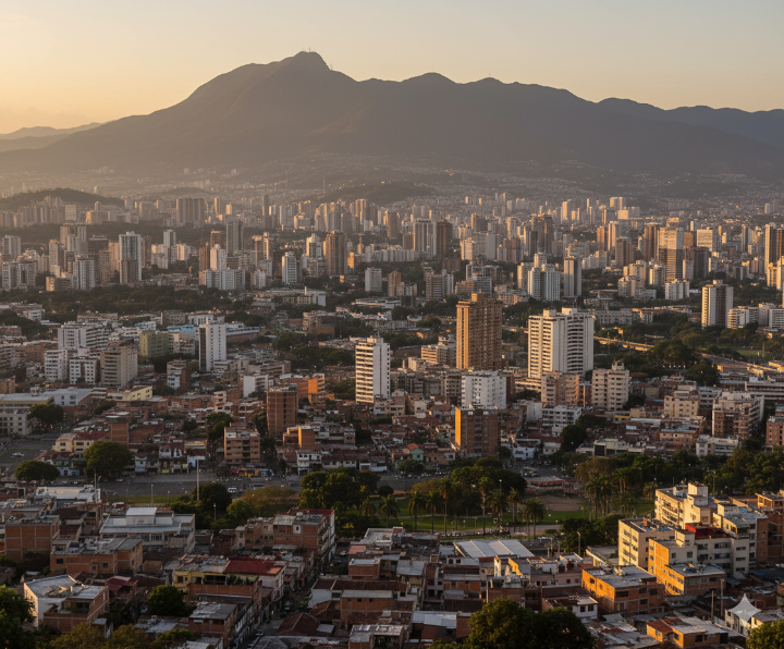 베네수엘라 수도 카라카스의 전경