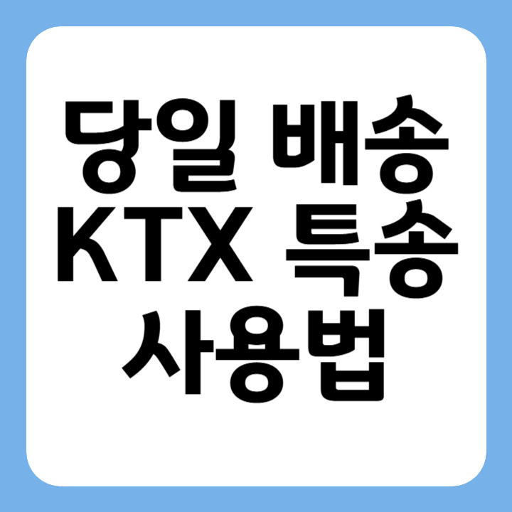 썸네일 당일배송 KTX 특송 사용법