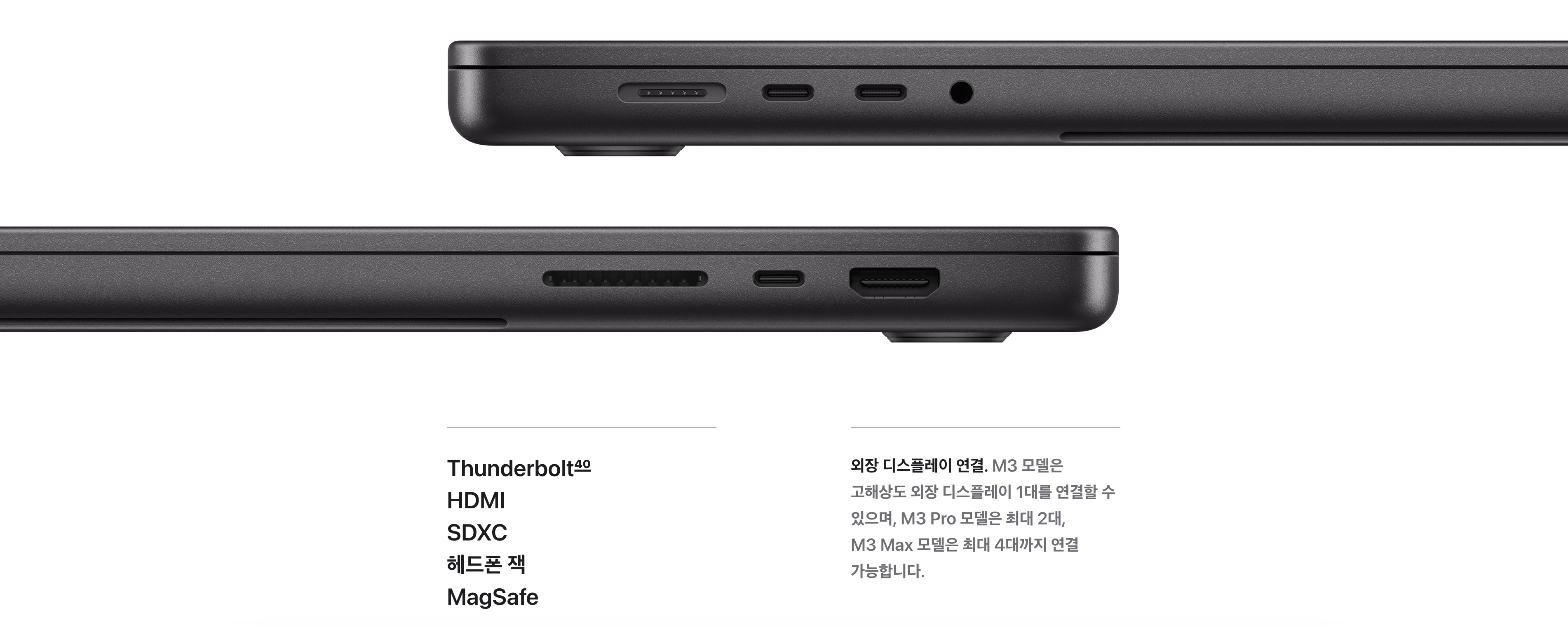 애플 M3 맥북 프로 16인치 포트