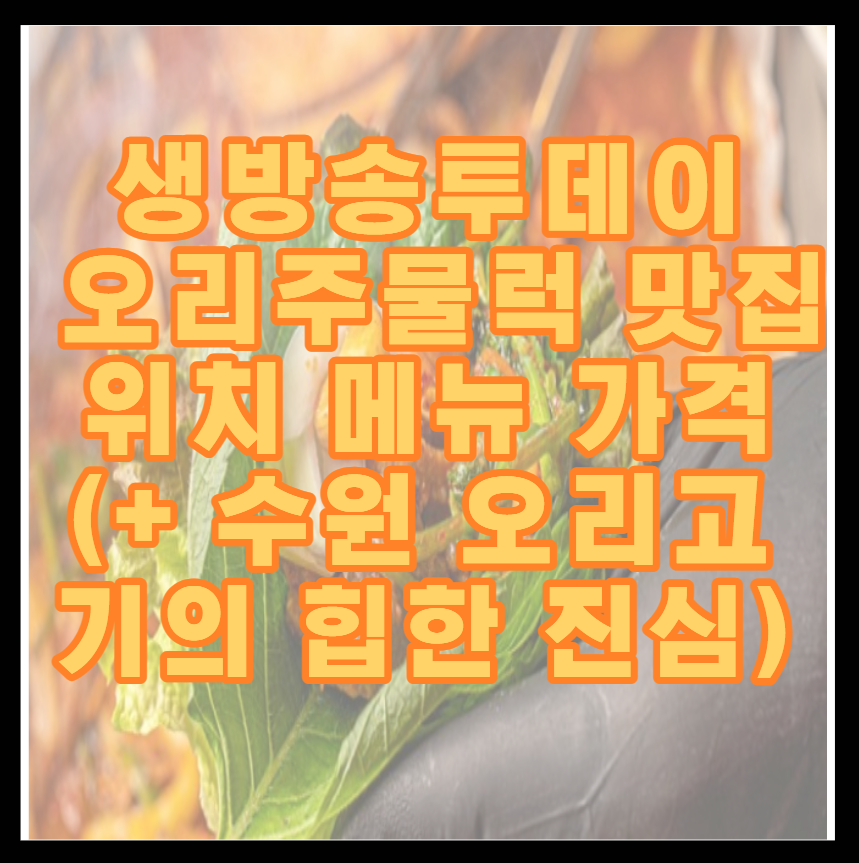 캠핑 감성 가득한 오리주물럭 맛집 위치 메뉴 가격(+ 수원 오리고기의 힙한 진심)