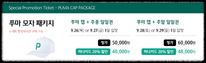 하나금융그룹 챔피언십 대회,갤러리 티켓