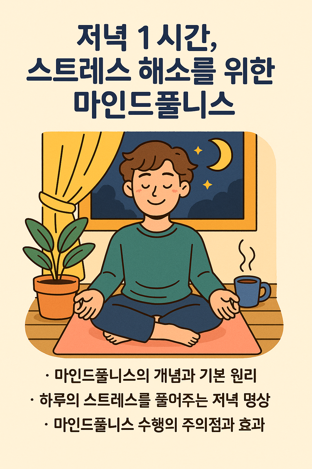 저녁 1시간, 스트레스 해소를 위한 마인드풀니스