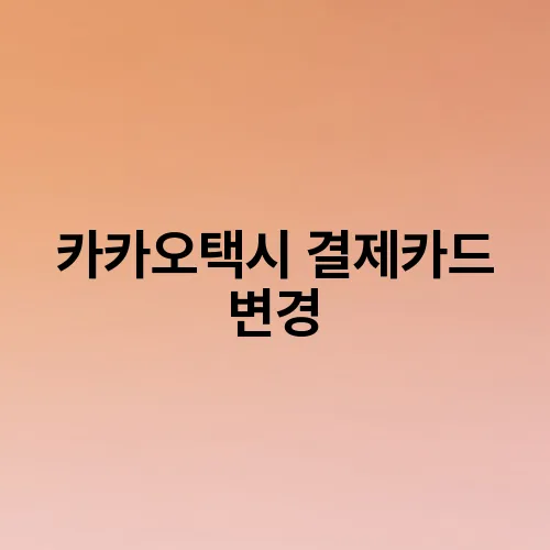 카카오택시 결제카드 변경