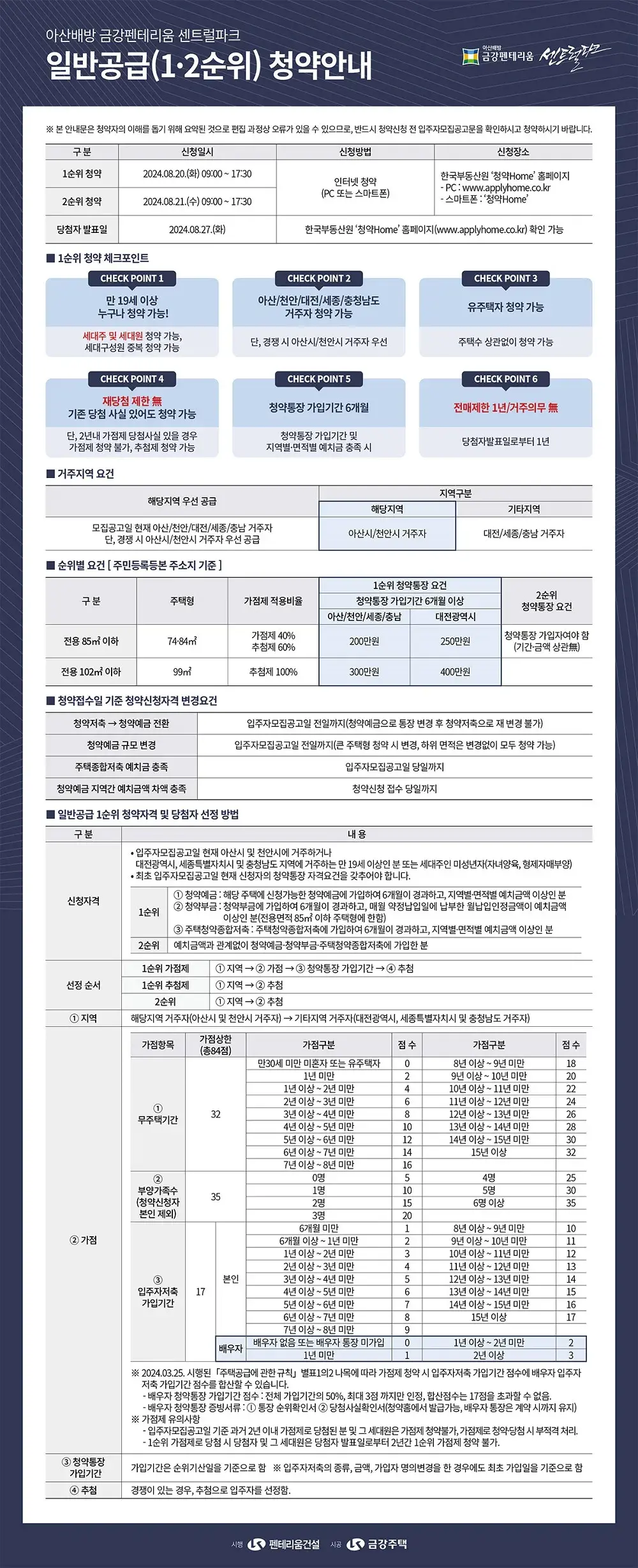 아산 배방 금강펜테리움 청약안내