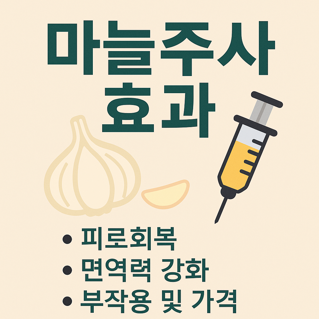 마늘주사 효과와 부작용 총정리 건강과 피로회복에 좋은 이유
