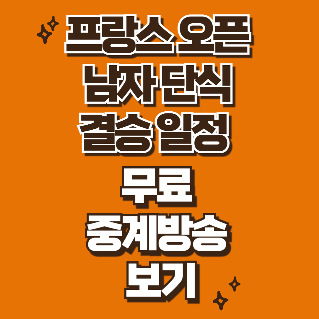 프랑스 오픈 남자 단식 결승 및 무료 중계방송 보기