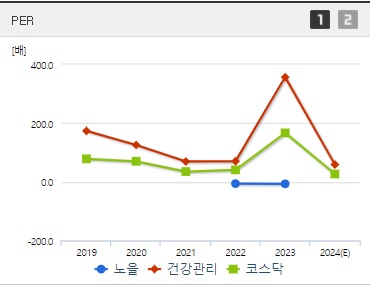 노을 주가 PER