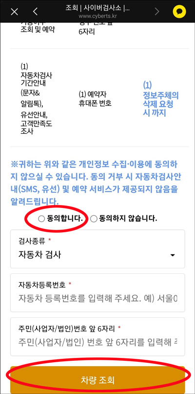 자동차 검사 예약_검사 차량 조회2