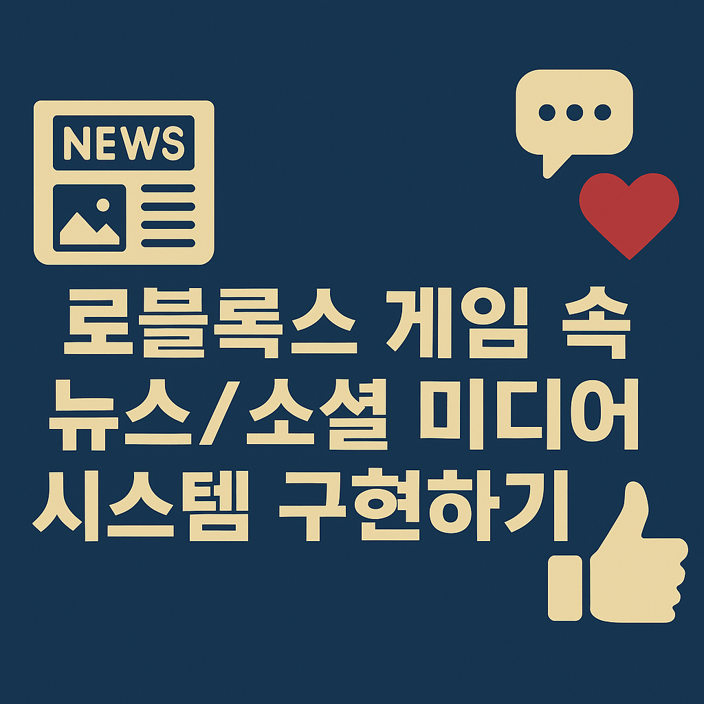 로블록스 게임 속 뉴스/소셜 미디어 시스템 구현하기