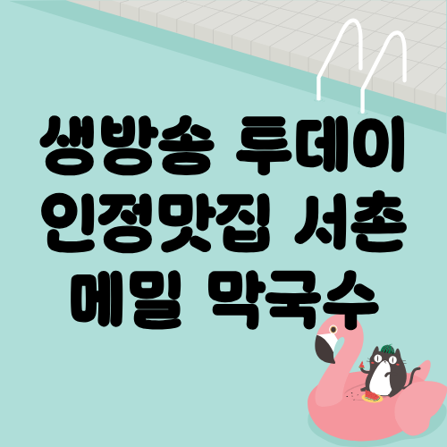 생방송 투데이 인정맛집 서촌 메밀 막국수