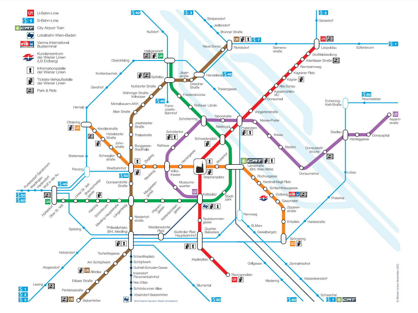 오스트리아 빈 지하철 노선도