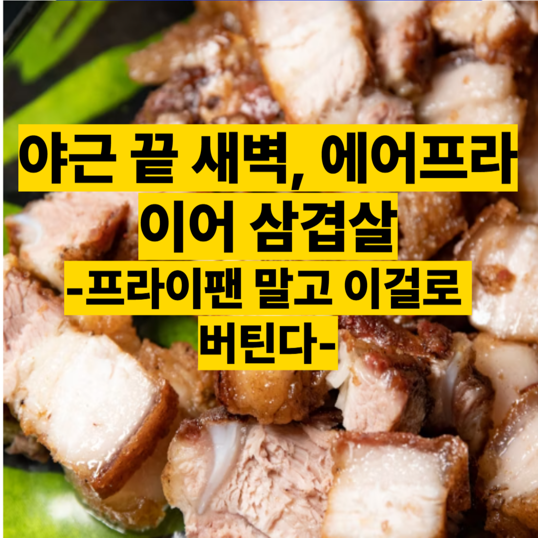 야근 끝 새벽, 에어프라이어 삼겹살
-프라이팬 말고 이걸로&nbsp;
버틴다-