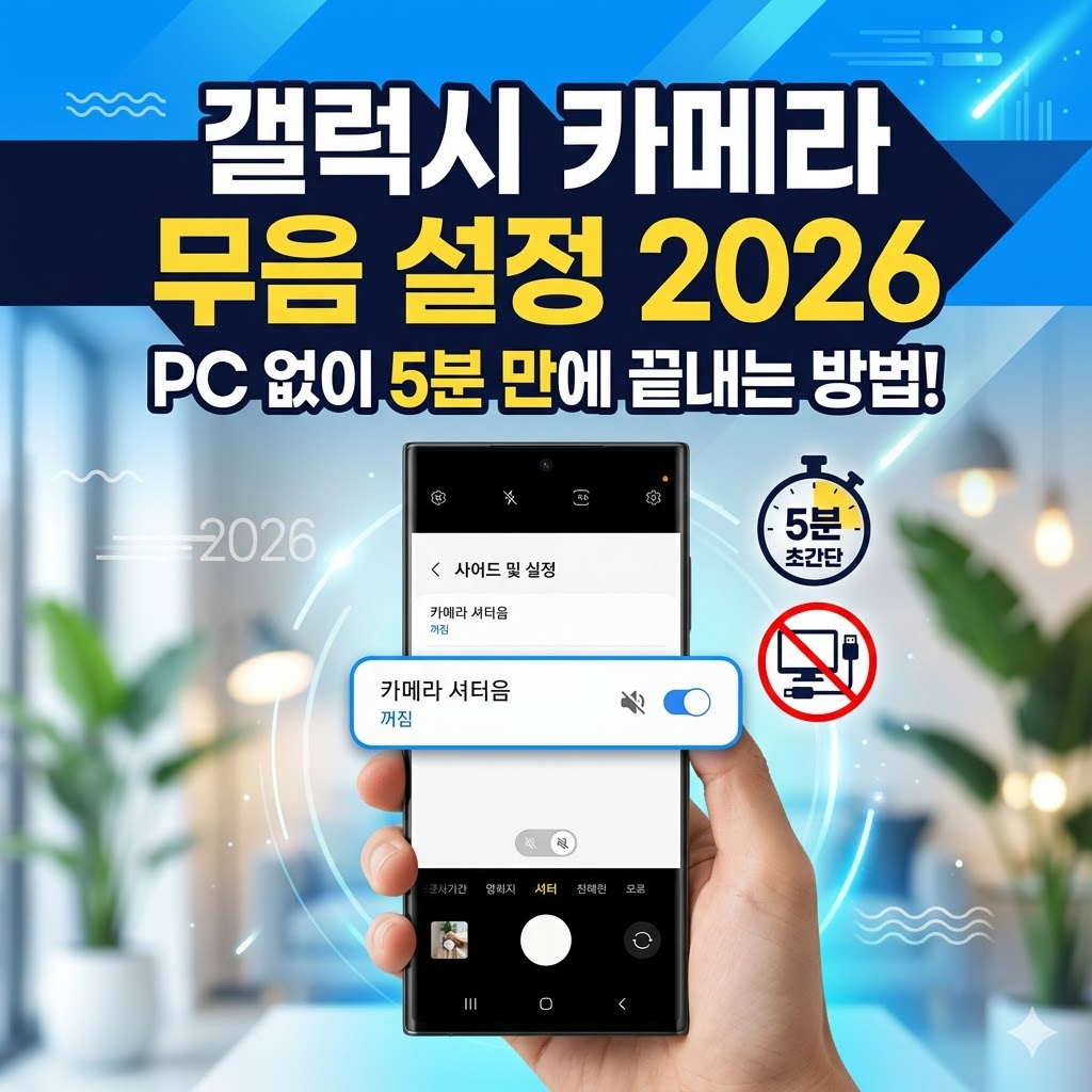 갤럭시 카메라 무음 설정 2026 – PC 없이 5분 만에 끝내는 방법