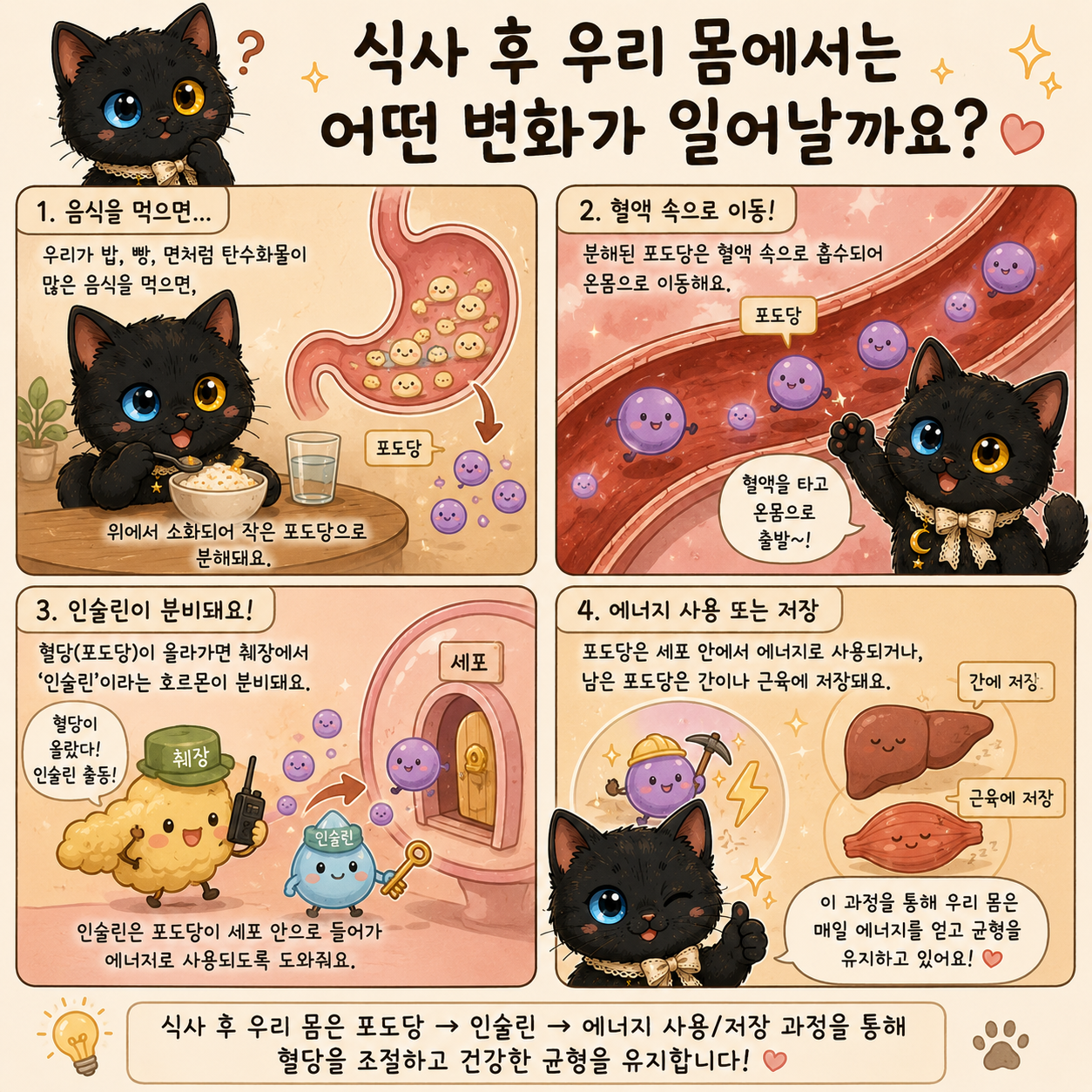 식사 후 우리 몸에서는 어떤 변화가 일어날까요?