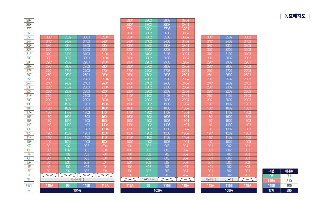 동호수 배치도 이미지