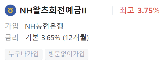 농협은행 정기예금 금리