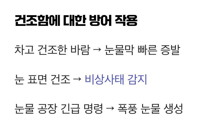 찬 바람의 공격, 눈물의 역설