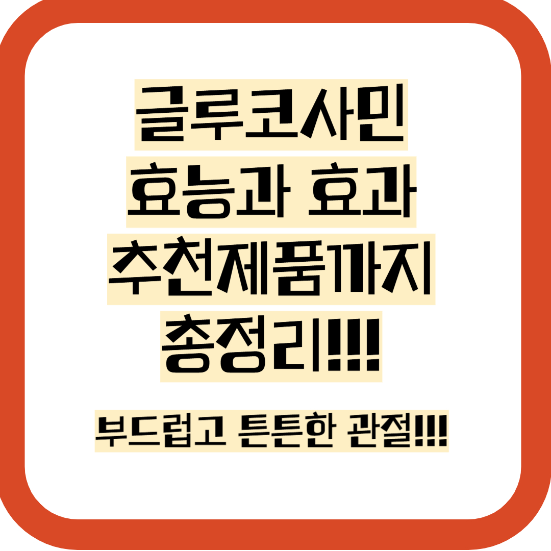 글루코사민 정보 모음