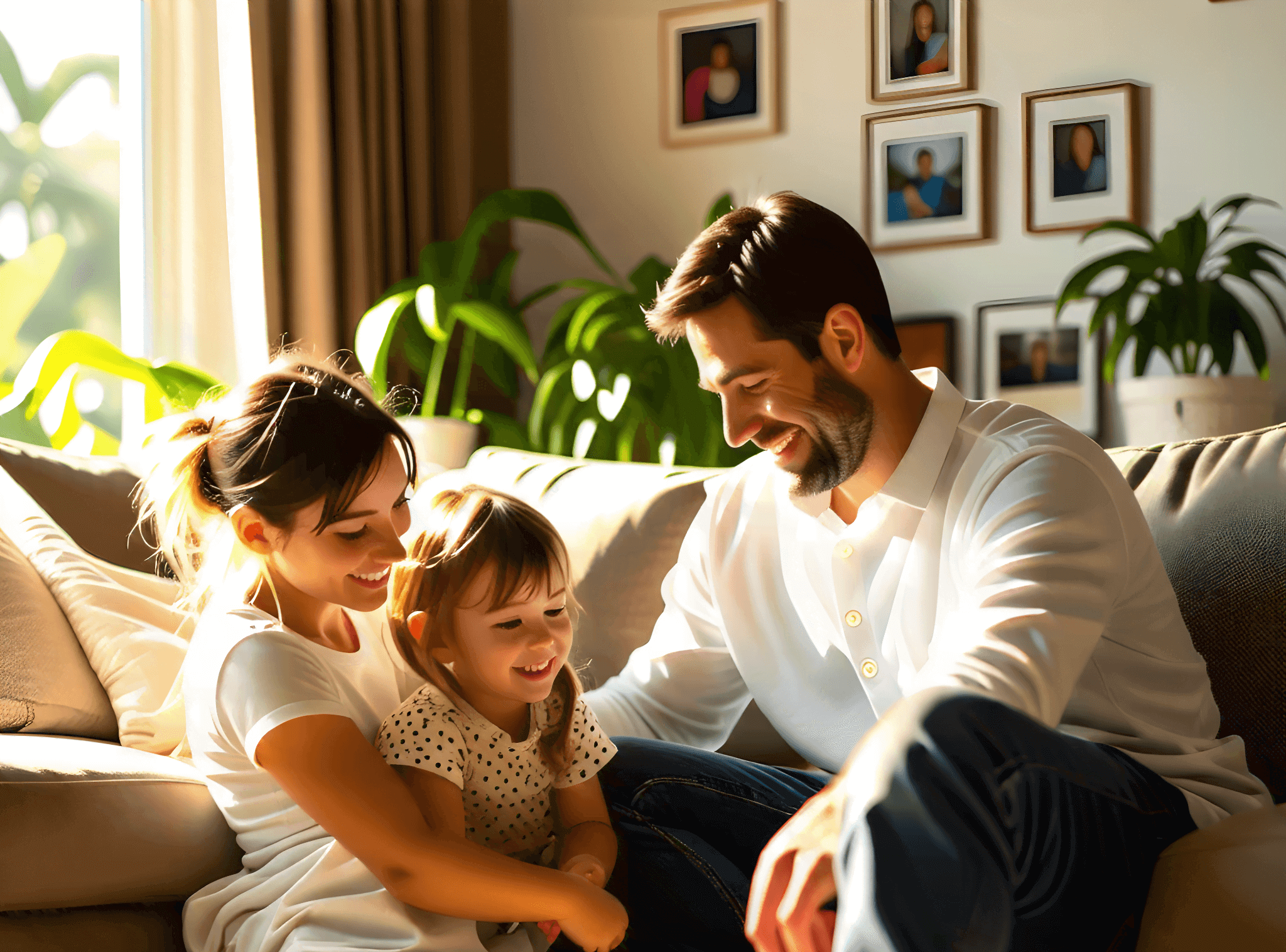 단란한 가족의 이미지