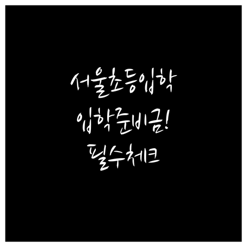 서울 초등학교 신입생 입학준비금 신청..