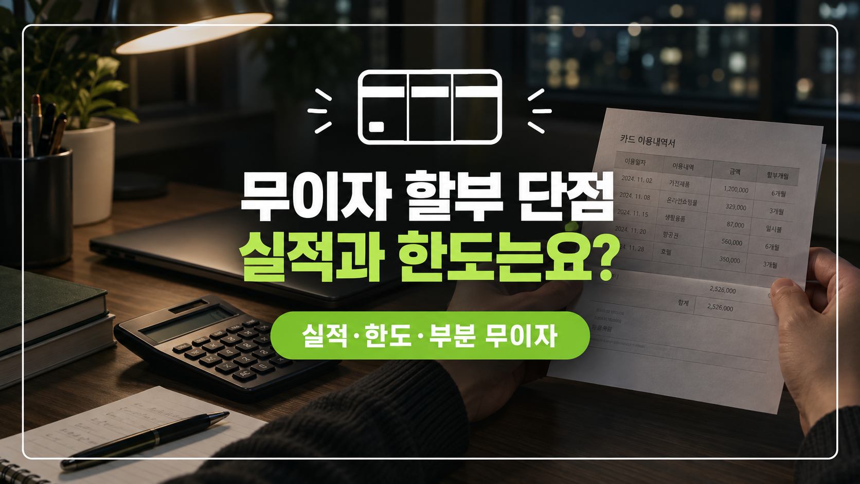 무이자 할부 단점 대표