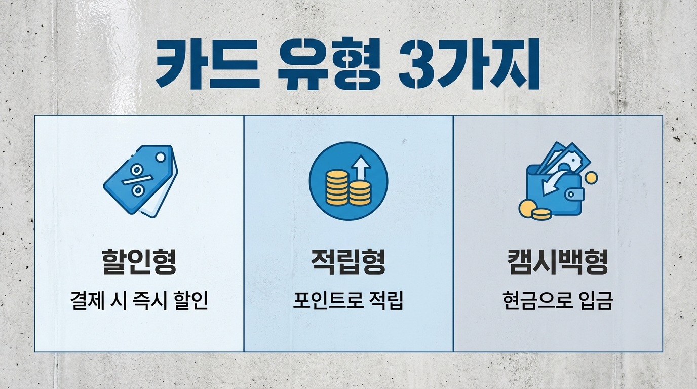 신한카드 종류, 할인형·적립형·캐시백형 뭐가 다른가요?