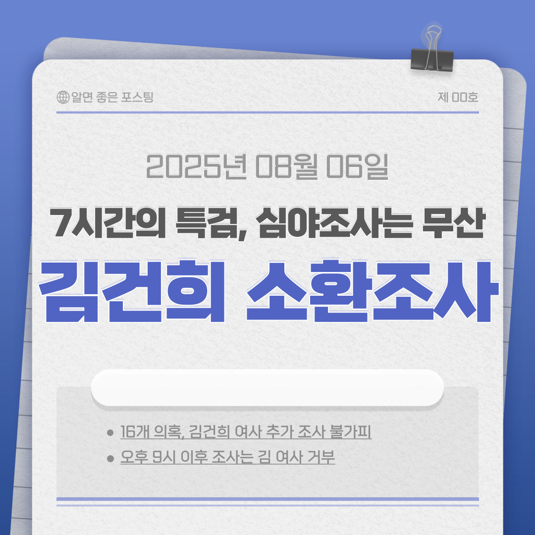 김건희 특검 7시간 첫 조사 종료…심야조사 무산, 핵심 의혹 집중 추궁