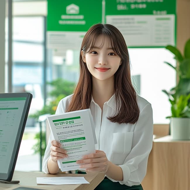 월세 지원금이 입금된 스마트폰 알림 화면 탑뷰