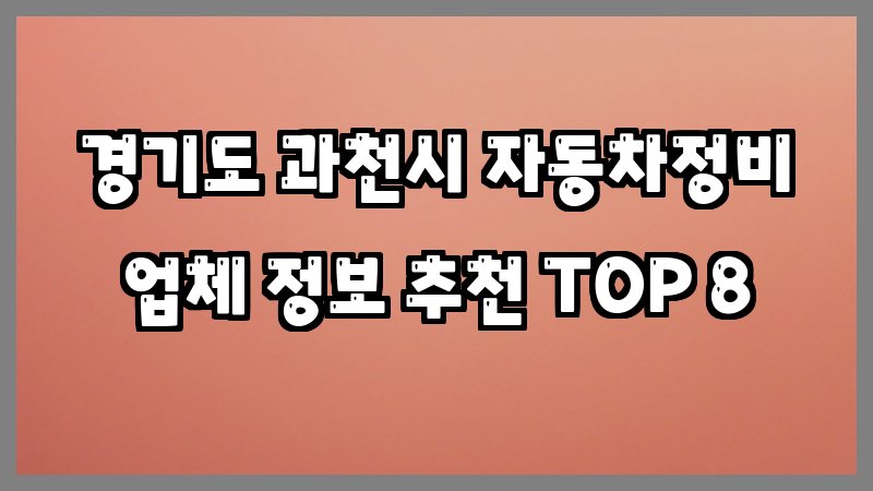 경기도 과천시 자동차정비
