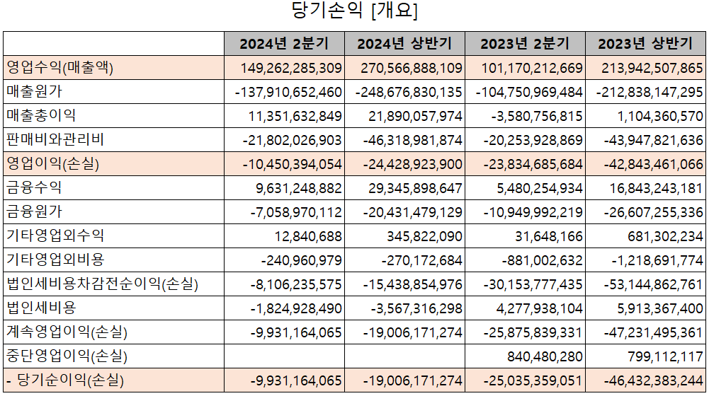 솔루스첨단소재 - 손익계산서