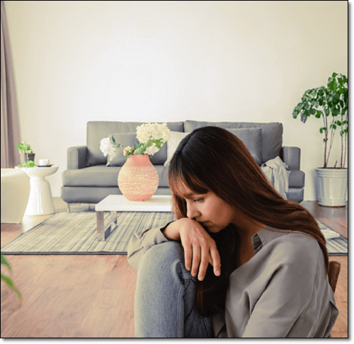 우울증이 있는 여성 