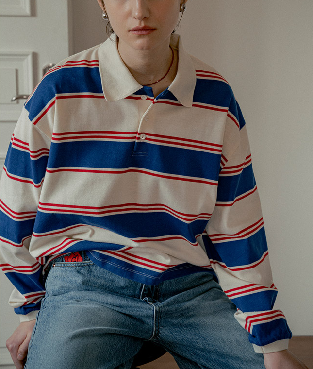 260301 서윤아 인스타그램 vanone atelier 반원 아틀리에 스트라이프 카라 티셔츠