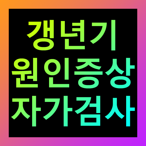 갱년기 원인증상 자가검사