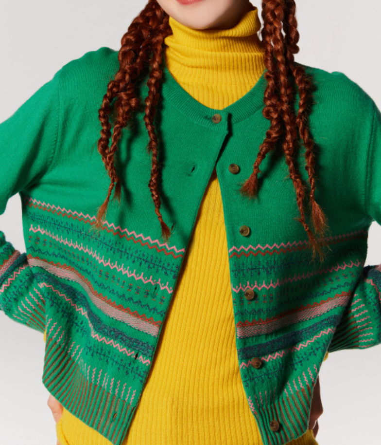 풀오버형 라운드 니트 가디건