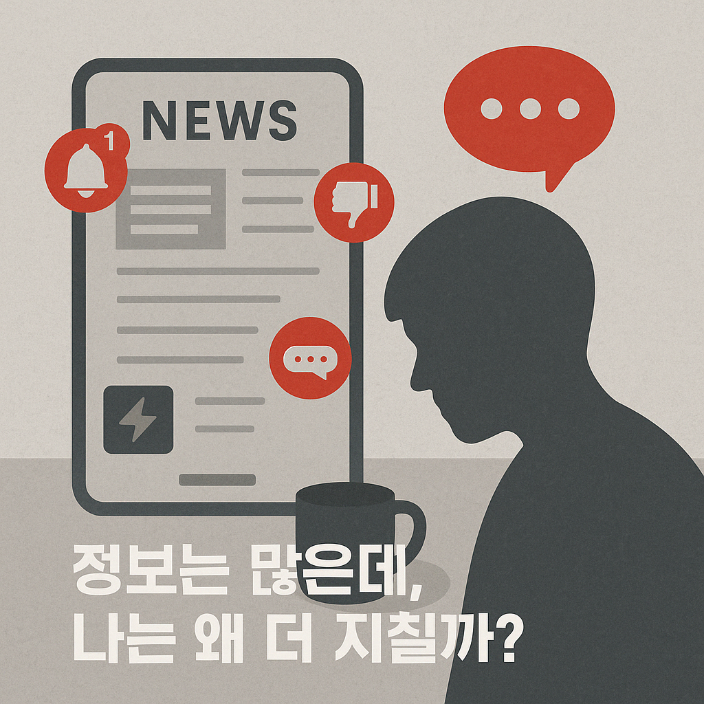 정보 과잉으로 더 지친 사람을 표현한 사진