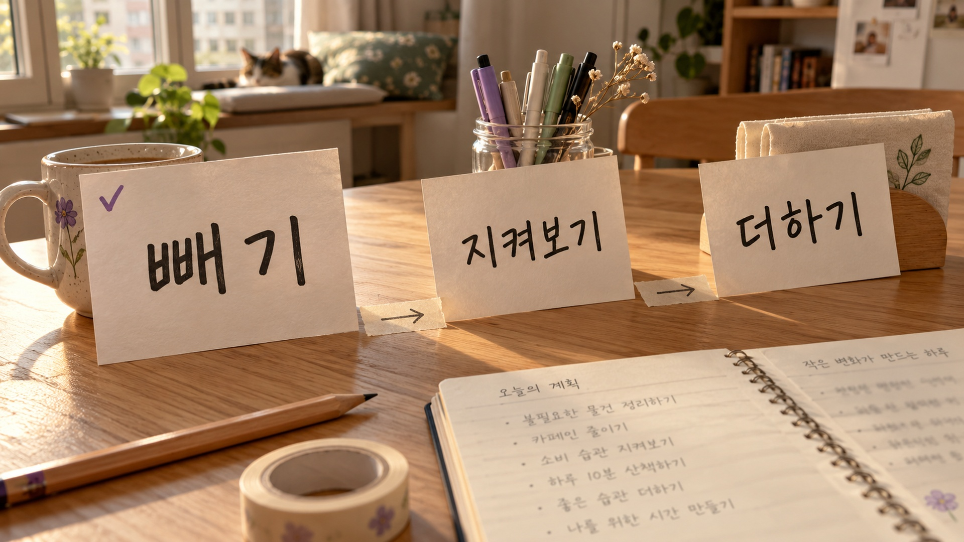 먼저 할 일과 나중에 할 일로 나눈 순서표