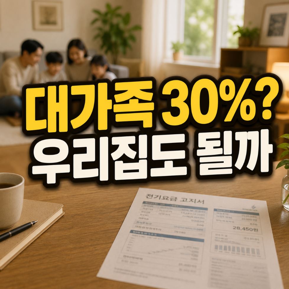 복지할인 신청 방법 대가족 30% 할인 조건은?