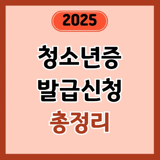 청소년증 발급방법 및 신청 절차 (2025년 기준)