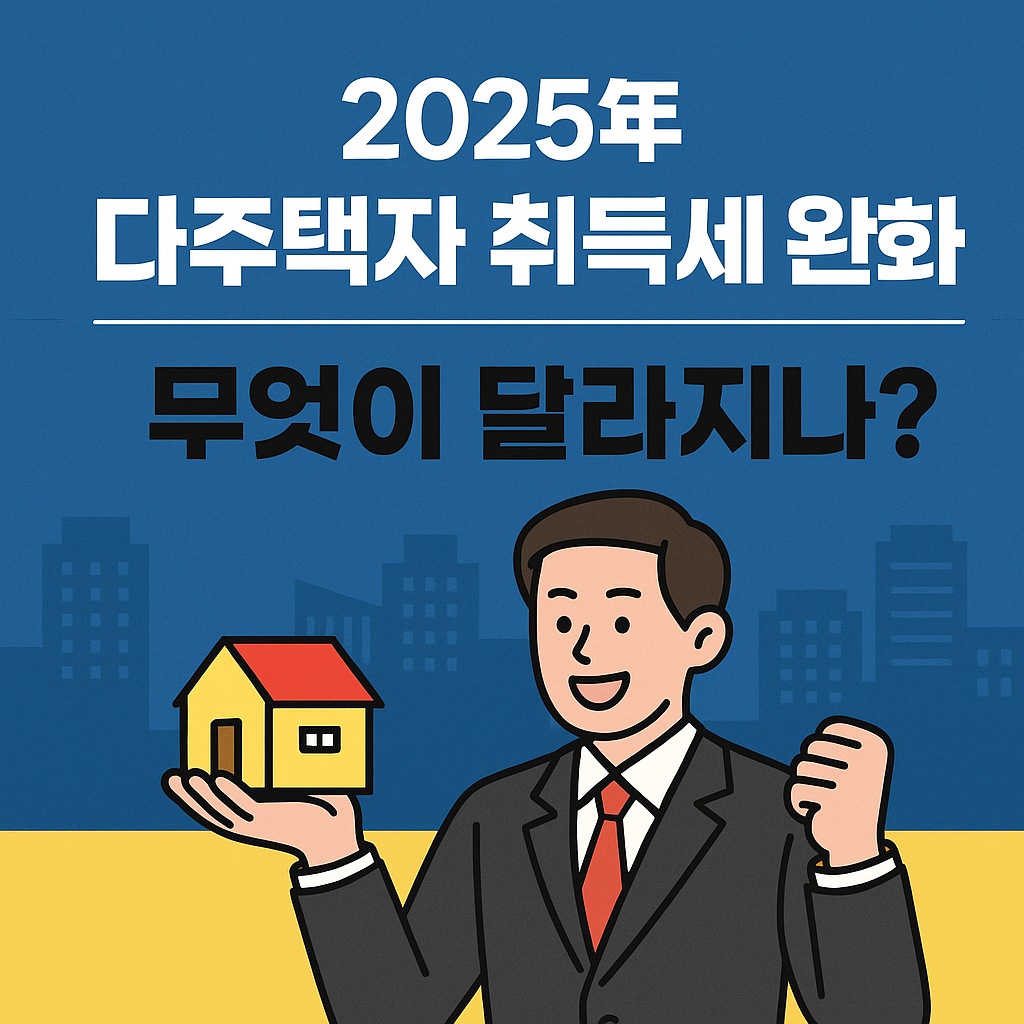 2025년 다주택자 취득세 완화 전면 분석!