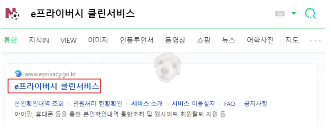 e프라이버시 클린서비스 검색 사진