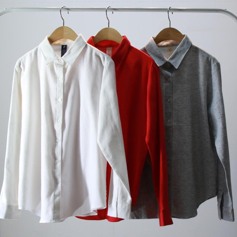 여성기모남방 여자겨울남방 기모셔츠 베이직 데일리 기본