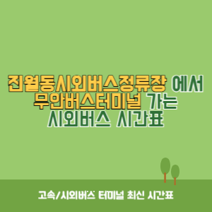 진월동시외버스정류장에서 무안버스터미널 가는 시외버스 시간표 최신정보