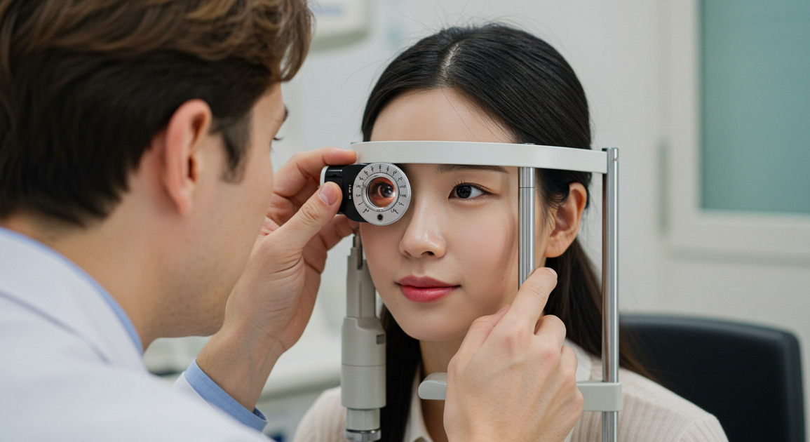 OOKP 수술 하려고 검진 받는 여성의 이미지