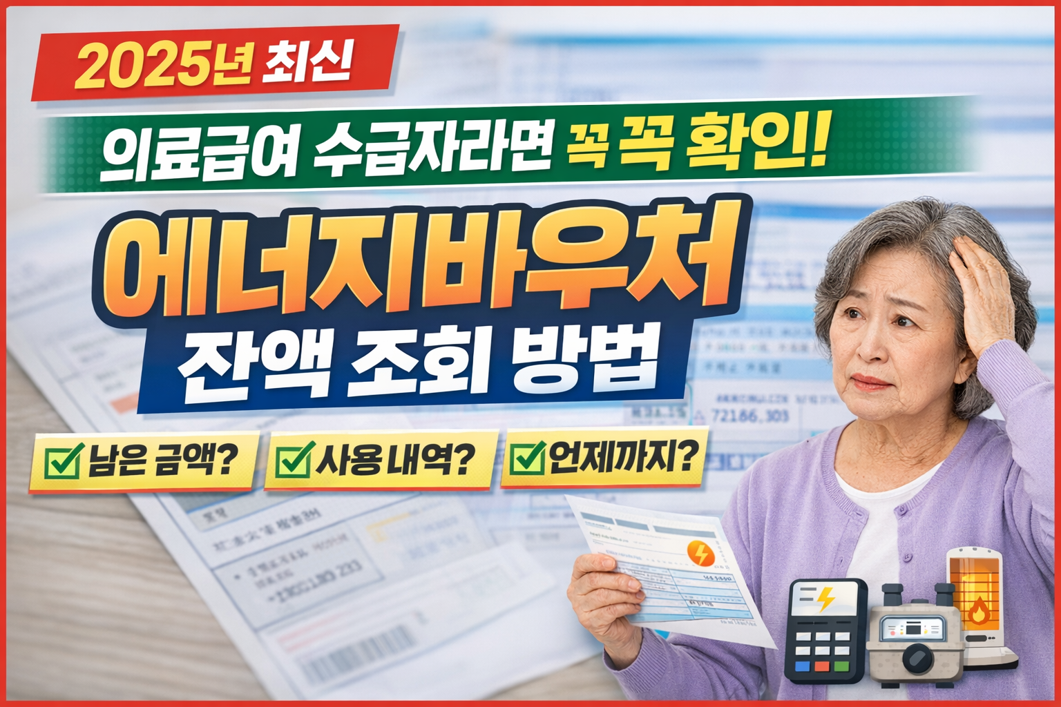 [2025년 최신] 의료급여 수급자라면 꼭 확인! 에너지바우처 잔액 조회 방법