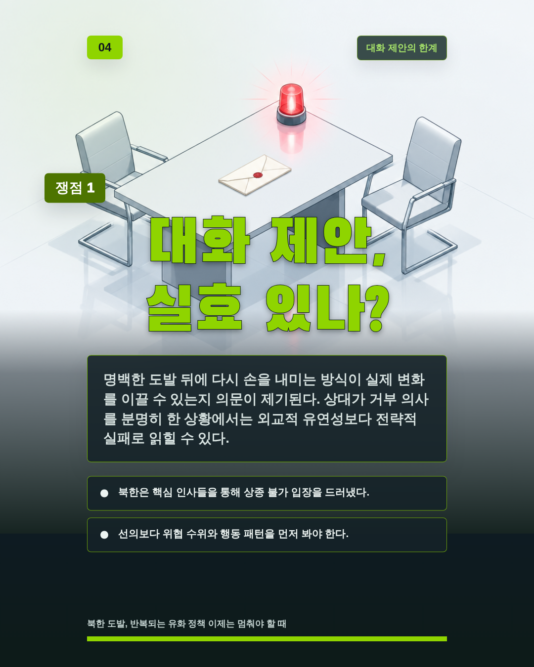 대화 제안, 실효 있나?