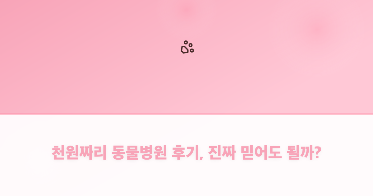 천원짜리 동물병원 후기, 진짜 믿어도 될까?