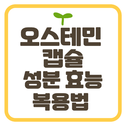 오스테민 캡슐 성분 관절염 효능 복용법