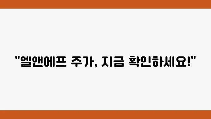 엘앤에프 주가 정보 2차 전지 소재 관련주 주식 정보